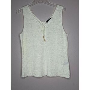 AS Fusion Knit Sleeveless Tank Top Sweater Vest Textured Cotton Blend XL‎ Y2K